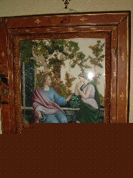 antica cassetta per chiavi - dipinto su carta e collage